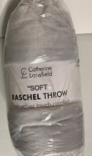 Image of CATHERINE LANSFIELD SOFT RASCHEL THROW SILVER 200CM/240CM VELVET TOUCH