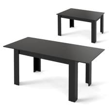 Image of Extendable Dining Table Modern Kitchen Table with L-Shaped Legs Industrial