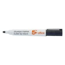 Image of 5 Star Office Drywipe Marker  Bullet Tip 3mm Line Black Pack of 12