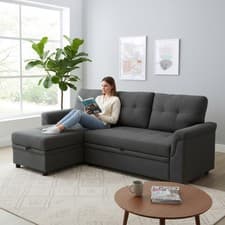 Image of Universal Corner Sofa Bed,3 Seater Sofa Couch with Storage and Reversible Chaise