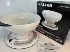 Image of Mechanical Kitchen Scales. Salter Aquaweigh Opened, labelled big print  Not used