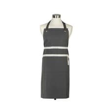 Image of Le Creuset 100% Cotton Chefs Bibbed Adult Apron Flint Gray Grey NEW