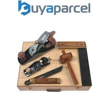 Image of Faithfull 5 Piece Carpenters Woodworking Tool Kit Planes Square Gauge FAICARPSET