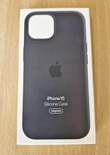 Image of Genuine Apple iPhone 15 Silicone Case with Magsafe - Black (MT0J3ZM/A)