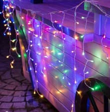 Image of 200 LED Christmas Icicle Snowing Chaser Xmas Lights Timer, Memory Indoor/Outdoor