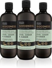 Image of Baylis & Harding Goodness Oud, Cedar And Amber Body Wash, 500 Ml (Pack Of 3)