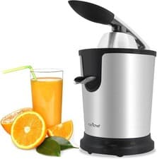 Image of NutriChef Electric Citrus Juicer Stainless Steel Manual Press Adjustable Pulp Fi