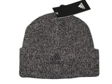 Image of BNWT  ADIDAS  Chunky Knit Cuff Beanie Hat  Black Grey Melange
