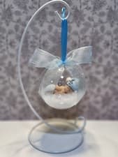 Image of Personalised Christmas Baby Bauble Childs 1st Christmas Baby Boy