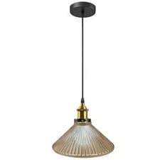 Image of Modern Pendant Ceiling Wall Light Vintage Industrial 25cm Glass Cloche Shade E27