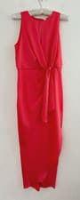 Image of Ted Baker Dress Women's Keyhole Detail Pink Midi Occasion Size 2 BNWT UK 10