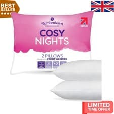 Image of Breathable Ultra Soft Bed Pillows 2 Pack - Perfect for Side Sleepers 48x74cm