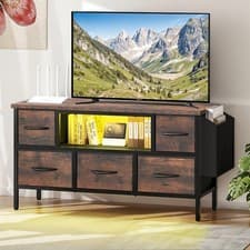Image of VASAGLE TV Stand Cabinet Storage Table TV Console Unit with Shelves_Living Room