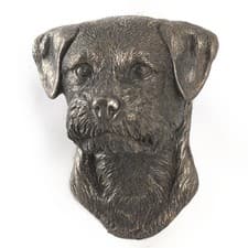 Image of Border Terrier, dog statuette to hang on the wall, UK
