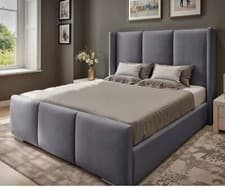 Image of Double King Sienna Ottoman gas lift Bed Frame Plush Velvet Upholstered Bed