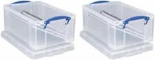 Image of Really Useful Storage Box 9 Litre Pack of 2 - Color: Clear NEXT DAY DELIVERY