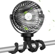 Image of Portable Stroller Fan, Mini Fan clip on fan with Flexible Tripod, USB Desk Fan