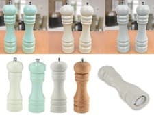 Image of 21cm Salt Pepper Mill Herb Spice Ceramic Grinder Shaker Set Cream / Mint / Grey