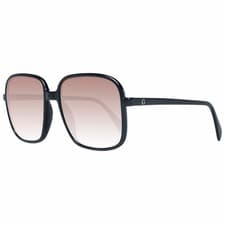 Image of Guess GF6146 01F Women’s Black Square Sunglasses 57mm Brown Gradient