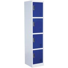 Image of 4 Door Single Locker - 380 x 450 x 1850mm - Ventilated Locking Doors - Flat Pack