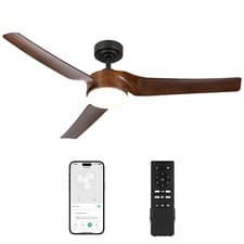 Image of VONLUCE 52" 132cm Modern Ceiling Fan w Light & Remote 6 Speeds Reversible Motor