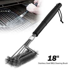 Image of BBQ Cleaning Brush Grill Cleaner Barbecue Oven Heavy Duty Wire Head Handle Tool