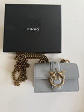 Image of Pinko Micro Love Bag Women's Shoulder Bag Handbag Leather Bag Shoulder Bag Gray
