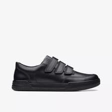 Image of Clarks Boys Youth FAWN BAR Y Black Leather School Shoes RRP £46.