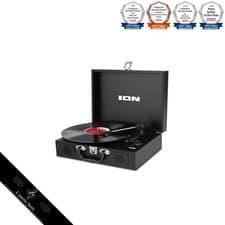 Image of ION Audio Vinyl Transport Black Portable Suitcase-Style Record Player with