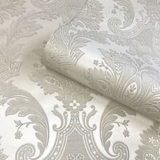 Image of Belgravia Amara Damask Wallpaper Floral Textured Soft Sheen - Various Colours