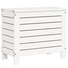 Image of Garden Footstool Outdoor Ottoman Footrest White Solid Wood Pine vidaXL