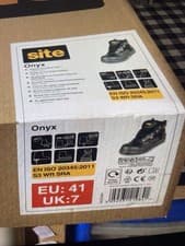 Image of Site Onyx Men’s Size 7. Black Waterproof, Safety Boots