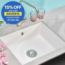 Image of Reginox Mataro II Kitchen Sink Large Single 1.0 Bowl Undermount White Ceramic