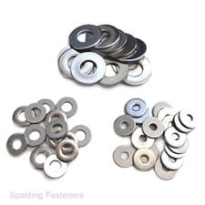 Image of LARGE PATTERN IMPERIAL A2 STAINLESS STEEL THICK FLAT WASHERS NO2 - 1/2"