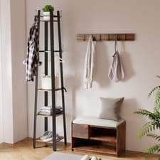 Image of 4 Tier Freestanding Coat Rack with 8 Hooks for Entryway, Hallway