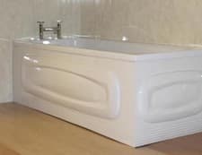 Image of Collage Oval White Gloss Acrylic 1700mm X 530mm Bath Front Panel (151/000)