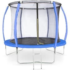 Image of Air League Amigo 10ft Trampoline with Enclosure Free Shoe Tidy & Ladder – Blue