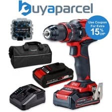 Image of Einhell TE-CD Cordless Combi Drill PXC 18v Metal Chuck 2 x Batteries + Bit Set