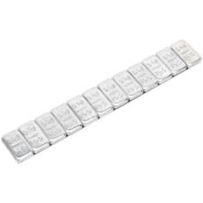 Image of 100 PACK 5g Adhesive Wheel Weight - Strip of 12 - Zinc Plated Steel - Balance