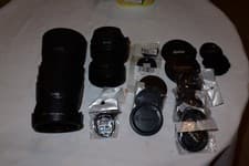 Image of Canon hoods: LH-68II ET-60II x3 ET-65III EW-63C x2 ET-54B Caps: 72, 49x6 52 37