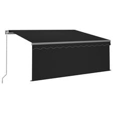 Image of Manual Retractable Awning with Blind Outdoor Awning Sunshade Canopy vidaXL