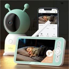 Image of 5" Video Baby Monitor Camera,2K Night Vision,App Control,Two-Way Talk,SD Card,UK