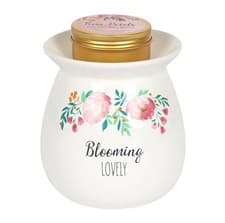 Image of Blooming Lovely’ Oil Burner & Rose Petal Wax Melt Gift Set – Blossom & Bee...