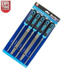 Image of 5pc 8" Inch Engineers File Set for Metal Round Flat Triangular Half Round Square