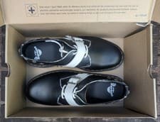 Image of Dr Martens 1461 Zambello Black and White Buckle, Stud, Leather Size 11 UK Adult.