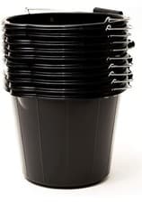 Image of 10x Black Bucket 3 Gallon Builders Buckets 14Litre Strong Plastic