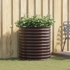 Image of Garden Raised Bed Brown 80x80x81 cm Galvanized Steel vidaXL