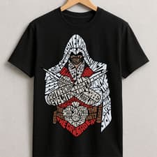Image of Assassin Creed Inspired Graphic T-Shirt Typography Warrior Streetwear Unisex