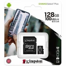 Image of KINGSTON 128GB Canvas Select Plus Micro SDXC Card UHS-I Class 10 A1 SDCS2/128GB