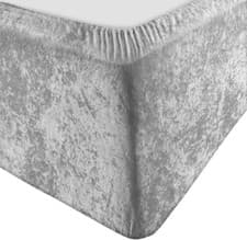 Image of Crushed Velvet Divan Bed Base Wrap Elasticated Sheet Frame Cover Double King